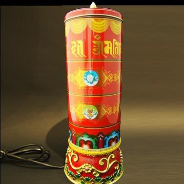 最適合台灣顯密弟子的法寶：「六字大明咒彩繪紅筒電動轉經輪」